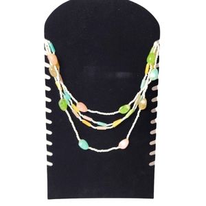 Vintage two strands of multi color bead necklaces
